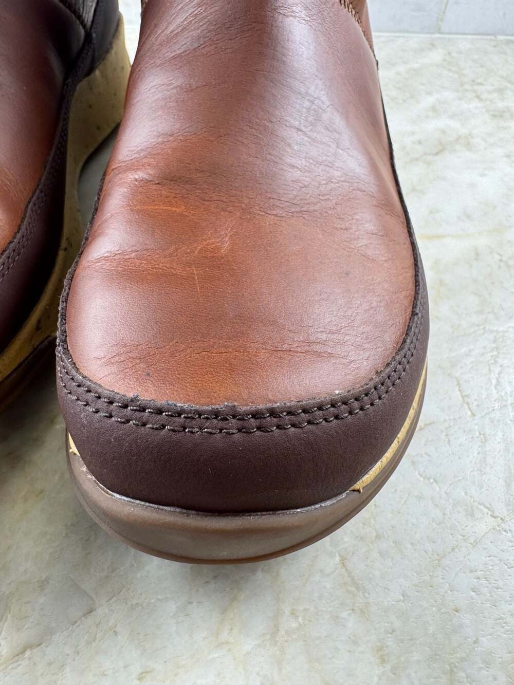 Chaco Borealis Mid Waterproof Leather Winter Boots Brown Faux Fur Womens 9 - Picture 15 of 16